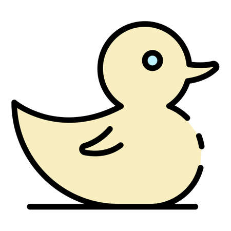 Rubber duck icon. Outline rubber duck vector icon color flat isolatedのイラスト素材