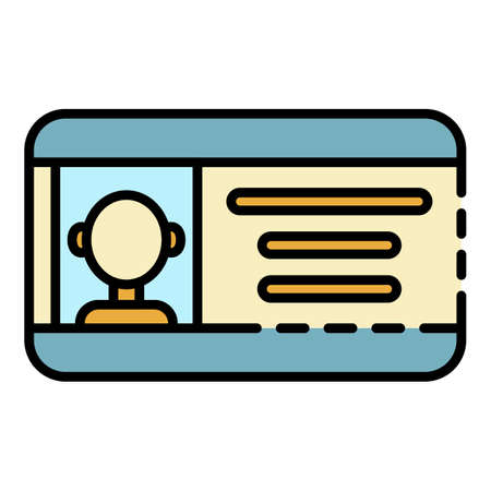 Modern driver license icon. Outline modern driver license vector icon color flat isolatedのイラスト素材