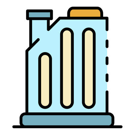 Petrol canister icon. Outline petrol canister vector icon color flat isolatedのイラスト素材