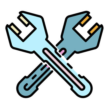 Car keytool icon. Outline car keytool vector icon color flat isolatedのイラスト素材