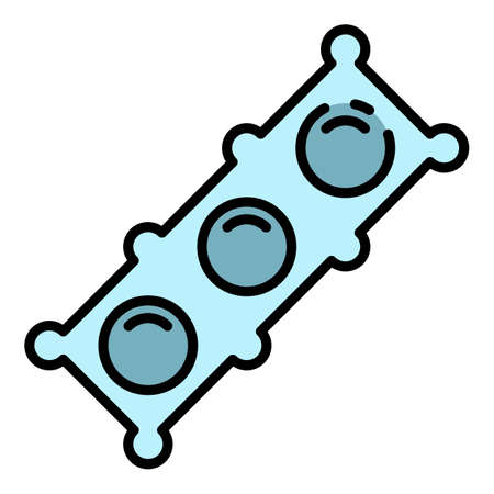 Cylinder head icon. Outline cylinder head vector icon color flat isolatedのイラスト素材