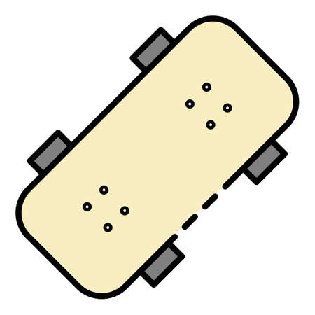 Child skateboard icon. Outline child skateboard vector icon color flat isolatedのイラスト素材