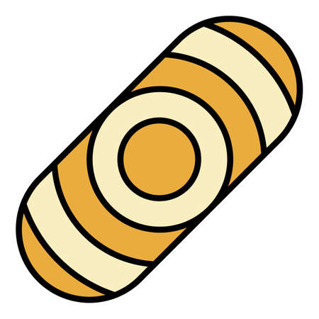 Sandpaper skateboard deck icon. Outline sandpaper skateboard deck vector icon color flat isolatedのイラスト素材