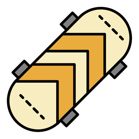 Urban street skateboard icon. Outline urban street skateboard vector icon color flat isolatedのイラスト素材