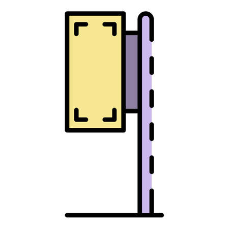 Pillar banner icon. Outline pillar banner vector icon color flat isolatedのイラスト素材