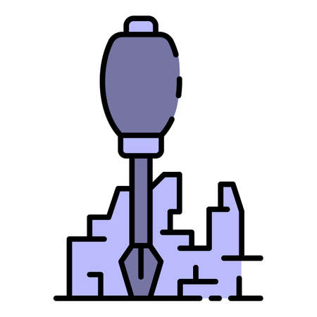 Screwdriver building icon. Outline screwdriver building vector icon color flat isolatedのイラスト素材