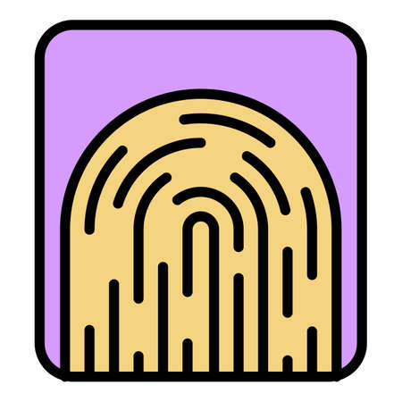Forensic fingerprint icon. Outline forensic fingerprint vector icon color flat isolatedのイラスト素材