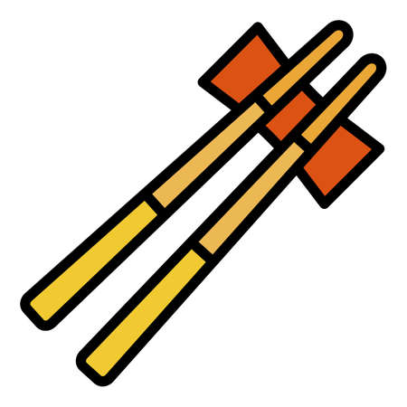 Japan chopsticks icon. Outline japan chopsticks vector icon color flat isolatedのイラスト素材