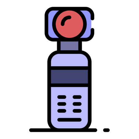 Hand action camera icon. Outline hand action camera vector icon color flat isolatedのイラスト素材