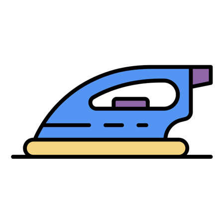 Iron icon. Outline iron vector icon color flat isolatedのイラスト素材