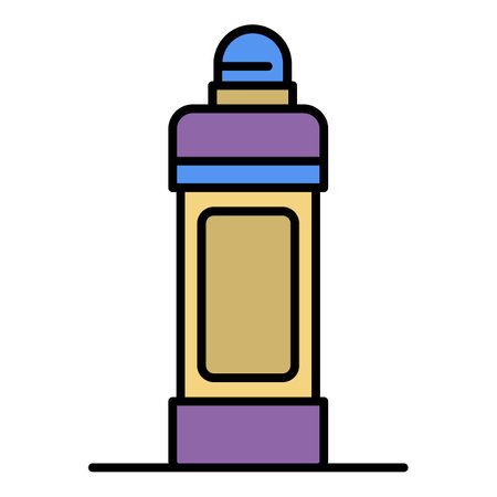 Toilet cleaner bottle icon. Outline toilet cleaner bottle vector icon color flat isolatedのイラスト素材