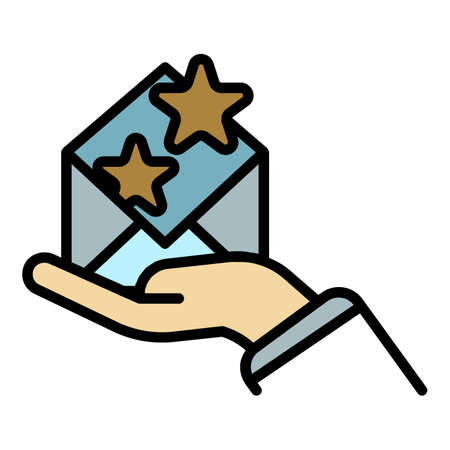 Delivery envelope icon. Outline delivery envelope vector icon color flat isolatedのイラスト素材