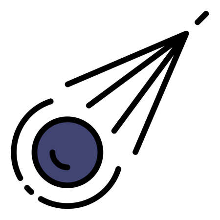 Meteorite icon. Outline meteorite vector icon color flat isolatedのイラスト素材
