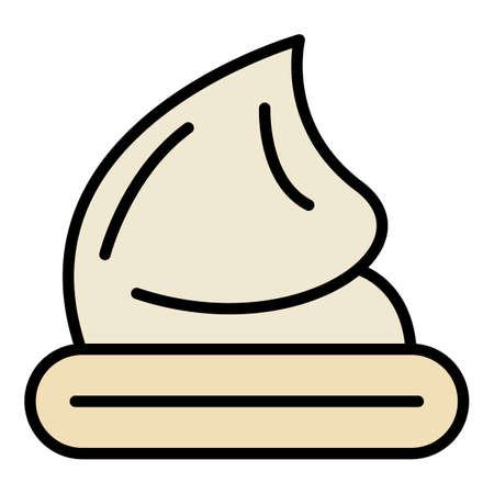 Meringue icon. Outline meringue vector icon color flat isolatedのイラスト素材