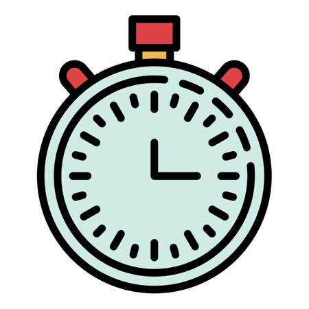 Basketball stopwatch icon. Outline basketball stopwatch vector icon color flat isolatedのイラスト素材