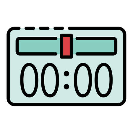 Basketball scoreboard icon. Outline basketball scoreboard vector icon color flat isolatedのイラスト素材