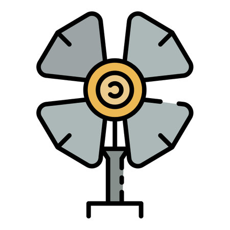 Cinema spot light icon. Outline cinema spot light vector icon color flat isolatedのイラスト素材