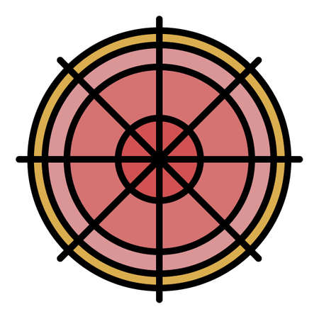 Sniper aim icon. Outline sniper aim vector icon color flat isolatedのイラスト素材