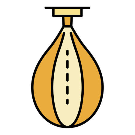 Boxing punch bag icon. Outline boxing punch bag vector icon color flat isolatedのイラスト素材