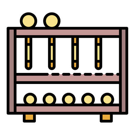 Croquet equipment icon. Outline croquet equipment vector icon color flat isolatedのイラスト素材