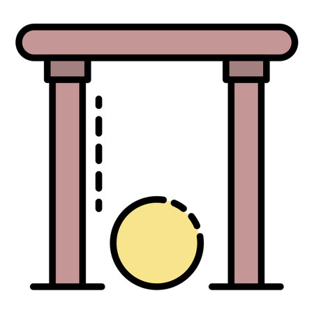 Croquet gate icon. Outline croquet gate vector icon color flat isolatedのイラスト素材