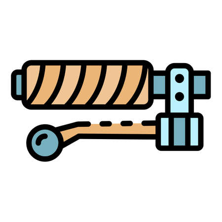 Brake of bike icon. Outline brake of bike vector icon color flat isolatedのイラスト素材