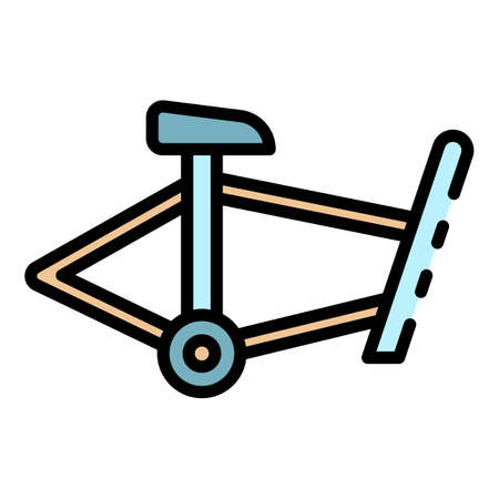 Bicycle frame icon. Outline bicycle frame vector icon color flat isolatedのイラスト素材