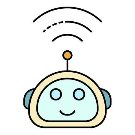 Wireless assistant icon. Outline wireless assistant vector icon color flat isolatedのイラスト素材