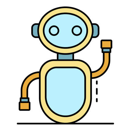 Greeting chat bot icon. Outline greeting chat bot vector icon color flat isolatedのイラスト素材