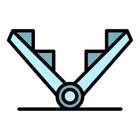 Open trap icon. Outline open trap vector icon color flat isolatedのイラスト素材