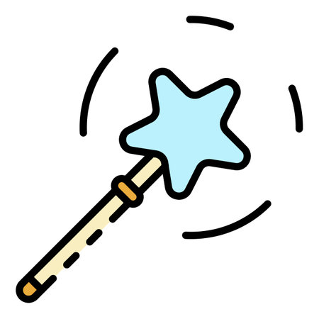 Magic star band icon. Outline magic star band vector icon color flat isolatedのイラスト素材