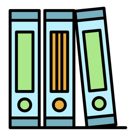 Folders stack icon. Outline folders stack vector icon color flat isolatedのイラスト素材