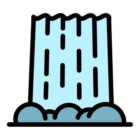 Nature waterfall icon. Outline nature waterfall vector icon color flat isolatedのイラスト素材