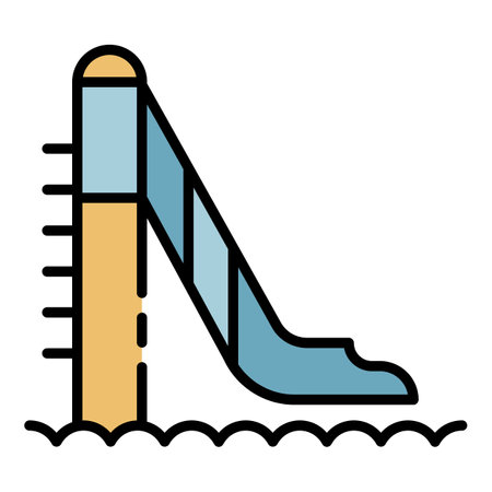 Jump water tower icon. Outline jump water tower vector icon color flat isolatedのイラスト素材