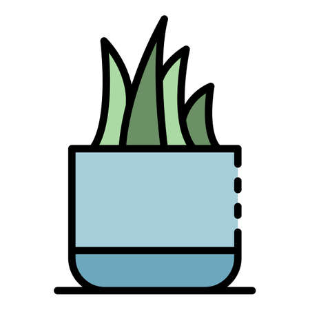 Succulent plant icon. Outline succulent plant vector icon color flat isolatedのイラスト素材