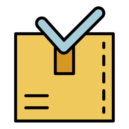 Item ready to ship icon. Outline item ready to ship vector icon color flat isolatedのイラスト素材