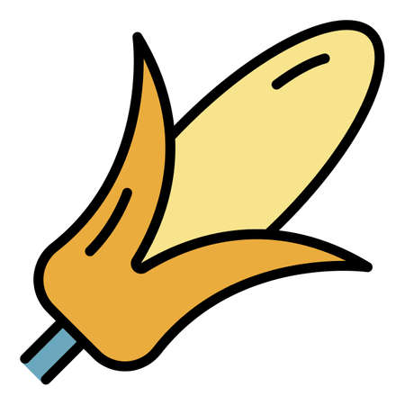Plant corn icon. Outline plant corn vector icon color flat isolatedのイラスト素材