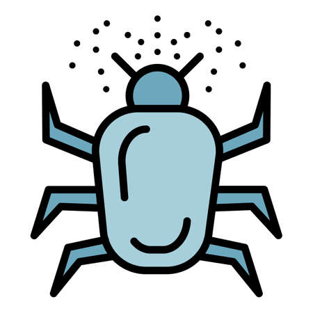 Allergy bug icon. Outline allergy bug vector icon color flat isolatedのイラスト素材