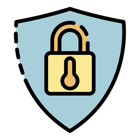 Smart lock protection icon. Outline smart lock protection vector icon color flat isolatedのイラスト素材