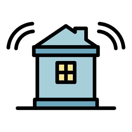 Smart home wireless icon. Outline smart home wireless vector icon color flat isolatedのイラスト素材
