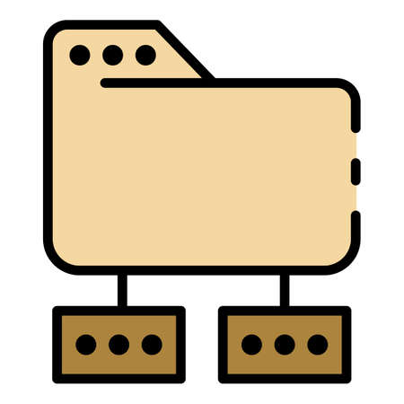 Hosting directory icon. Outline hosting directory vector icon color flat isolatedのイラスト素材