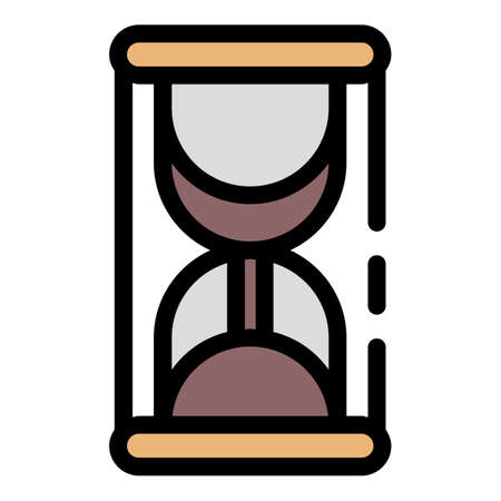 Hourglass icon. Outline hourglass vector icon color flat isolated