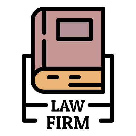 Law firm icon. Outline law firm vector icon color flat isolatedのイラスト素材