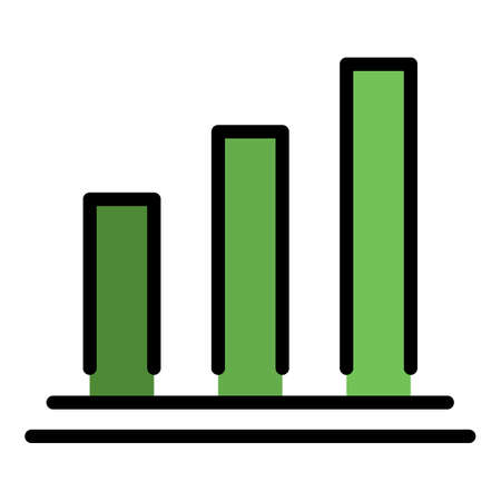 Mortgage histogram icon. Outline mortgage histogram vector icon color flat isolatedのイラスト素材