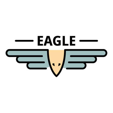 Air force eagle icon. Outline air force eagle vector icon color flat isolatedのイラスト素材