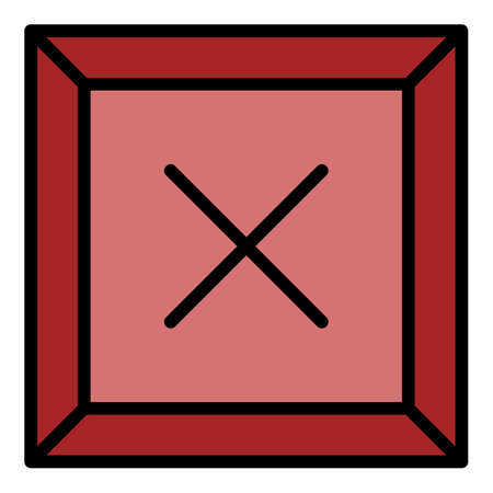 Cross firewall icon. Outline cross firewall vector icon color flat isolated
