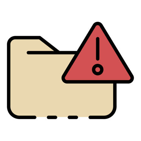 File access alert icon. Outline file access alert vector icon color flat isolatedのイラスト素材