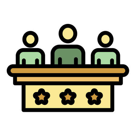 Staff education forum icon. Outline staff education forum vector icon color flat isolatedのイラスト素材