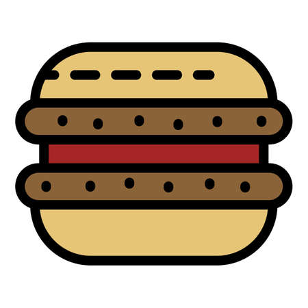 Macaroon icon. Outline macaroon vector icon color flat isolatedのイラスト素材