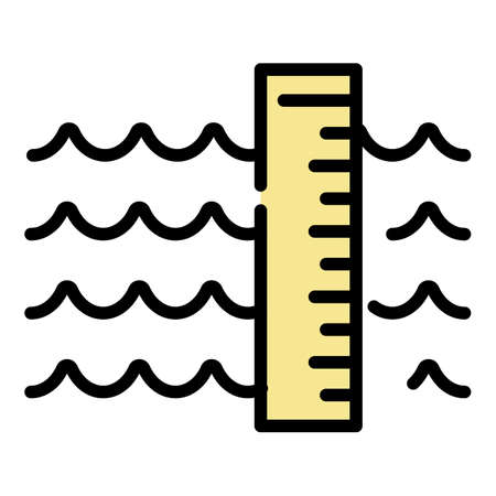 Water flood icon. Outline water flood vector icon color flat isolatedのイラスト素材